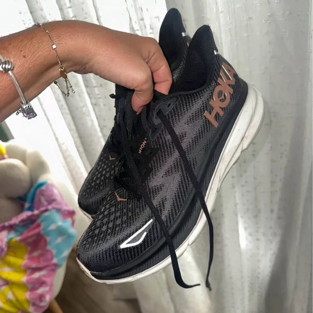 Hoka One One Black and Gray Running Shoes - Picture 2 of 4
